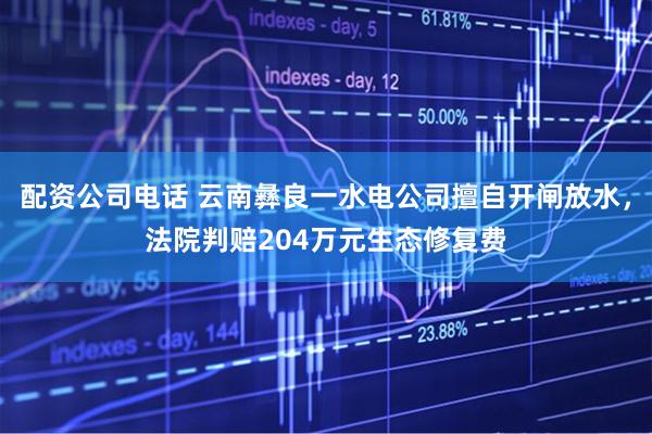 配资公司电话 云南彝良一水电公司擅自开闸放水，法院判赔204万元生态修复费